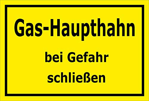 Melis-Folienwerkstatt Schild - Gas-Haupthahn - 15x10cm | 3mm Aluverbund – S00070-082-C -20 VAR
