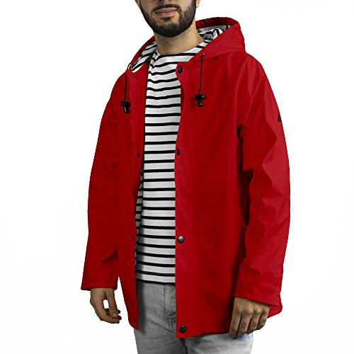 Breizh Ocean - Ciré imperméable ARMOR, intérieur marinière rayé - Mixte, homme ou femme - du XS au 4XL