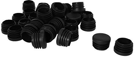 sourcing map 32Stk Pfostenkappe Lamellenstopfen 25mm 1OD Plastik Schlauch Rohr Abdeckkappe 0,87-0,94 i.D. Metall Beine