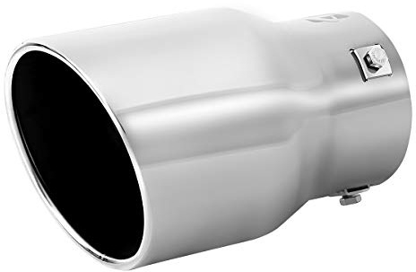 Exhaust Tip, 2.5-3 inch inlet clamp adjustable,Chrome Stainless Steel | Fit 2.5''/2.75''/3'' Outer diameter Tailpipe, 4.5'' Outlet 7'' Long Muffler Tip,
