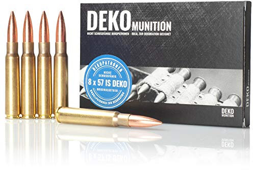 Deko Patronen K98 Munition | Kaliber 8x57 is | geeignet für Mauser Deko Waffen und zur Dekoration | Patronenhülsen aus Metall | legal nachweisfrei erhältlich (5)