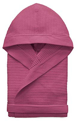 Morbidissimi Accappatoio Nido D’Ape Bambino, Bambina, Ragazzi Con Cappuccio, Cinturino e 2 Tasche, Accappatoi Piscina, 270 gr/mq 100% Cotone, Assorbente, Z055 (Accappatoio Fucsia, 14-16 anni)