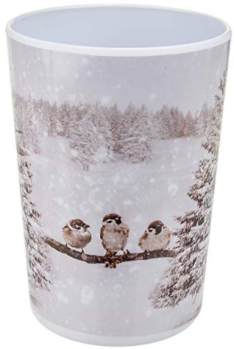 alles-meine.de GmbH Geschirr Motivwahl & Artikelwahl__ Trinkbecher/Zahnputzbecher/Malbecher - Vögel im Schnee - Weihnachtsmotiv - Weihnachten - Becher - 350 ml - Melamin K..