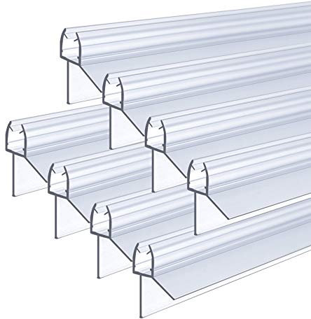 IMPTS Duschtür Dichtung, 8x100cm Duschdichtung für 5mm, 6mm Glasdicke, Ersatzdichtung Duschkabine Wasserabweiser Schwallschutz Dichtkeder - Transparent
