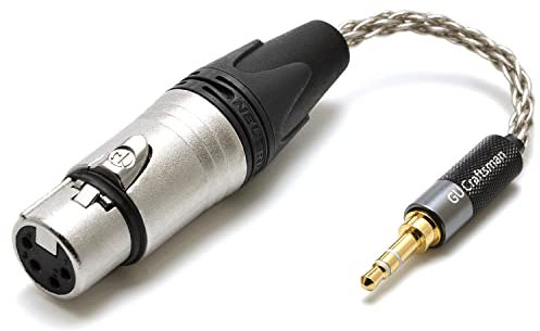 GUCraftsman 3.5mm Stereo Male to 4 Pin XLR Balanced Female Portable Headphone Adapter Cable 6N Single Crystal Silver Headphone Jack Convert Cable for Audio Players with 3.5mm Ports