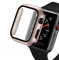 BNBUKLTD Compatible for Apple Watch Case Series 1/2/3/4/5/6/SE Full Cover Glass Screen Protector (Watch Model: 38mm, Color: Rose Gold)(*)
