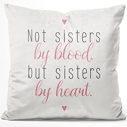 JUNIWORDS Kissen, Not Sisters by Blood, but Sisters by Heart, 40 x 40 cm, Flauschig Samtweich Weich