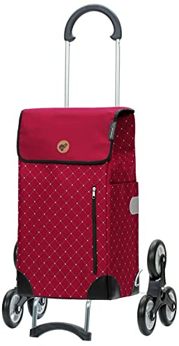 Andersen Carrello portaspesa Scala Acciaio con Ruota Ø 3 x 13 cm e 43 Litri Borsa Sofia Rosso
