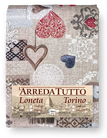 Tex family Telo ARREDO copritutto Gran Foulard COPRILETTO copridivano LONETA (Tirolese Shabby Rosso, 2 Piazze)