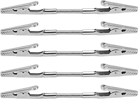 Bewinner 5 Stück Doppelkopf-Krokodilklemme, Metalldraht, Bilder, Memo-Notiz-Clips, Biegbar, Robust, Langlebig, Metall, Starker Clip für Schule, Büro, Hochzeit