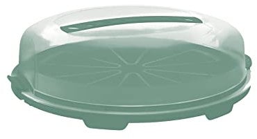 Rotho Fresh flache Tortenglocke, Kunststoff (PP) BPA-frei, türkis/transparent, (35.5 x 34.5 x 11.6 cm)