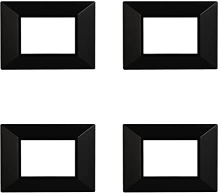 4 Pezzi Placche Compatibile Con Bticino Axolute, Placche Plastica Quadrata, Stile Piramide (3 Posti/Moduli,Nero)