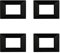 4 Pezzi Placche Compatibile Con Bticino Axolute, Placche Plastica Quadrata, Stile Piramide (3 Posti/Moduli,Nero)