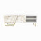 DECOROTIKA Support TV, métal, Effet marbre Blanc et Couleur dorée, Taille Unique