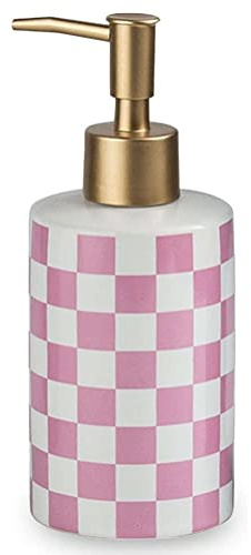 FülleMore Keramik Lotionspender Seifenspender 300ml Pumpseifenspender Küche Spülmittelspender Bad Spülbecken Handseifenspender Dekoration (Rosa)