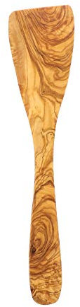 HOFMEISTER® Spatule à tête incurvée et grain typique en bois d'olivier, robuste et durable, fabriquée à la main dans des entreprises familiales, 30 cm