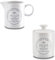 KHG Milchkännchen Zuckerdöschen Set Kapazität je 200 ml, Steingut Keramik Landhaus Vintage Stil beschriftet glänzend, präziser Ausgießer, Henkelgriff, ideal für den Kaffee- und Tee-Service