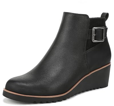 LifeStride Womens Zayne Chelsea Wedge Ankle Booties Black 8 W