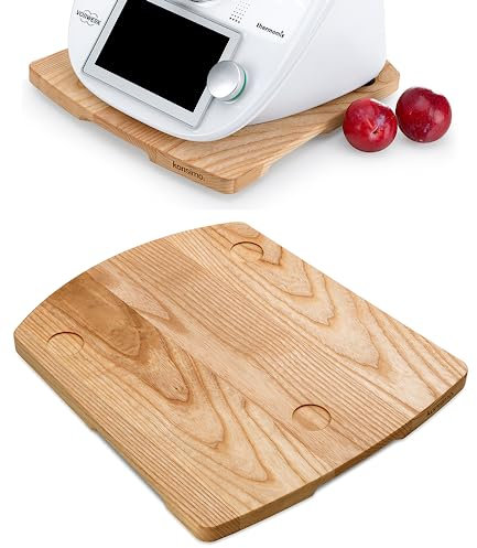 Konsimo Piano Scorrevole per Bimby - Base Scorrevole per Bimby - Tavola di Legno per Thermomix - Accessori Bimby TM6 TM5 e TM31 - Bimby Robot da Cucina Acessori - Frassino