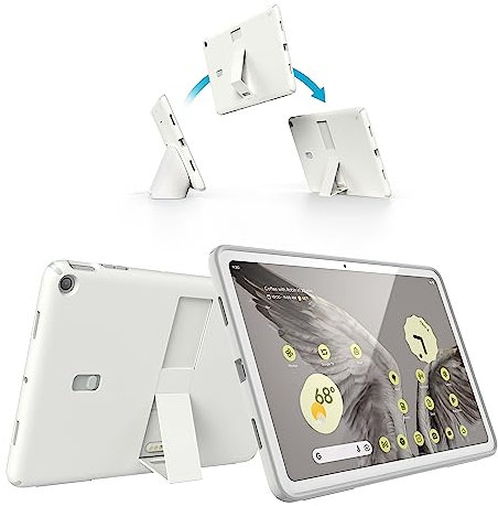Speck Schutzhülle und Ständer für Google Pixel Tablet 2023 – volle Rückseite, dünn, Kratzfest, Fallschutz und Verstellbarer Ständer, funktioniert mit Google Pixel Ladelautsprecher-Dockingstation –