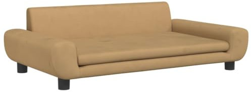 vidaXL Kindersofa, Couch für Kinder, Kindercouch mit runden Kanten, Kindersessel Minisofa Polstersofa Kindermöbel Sofa Kinderzimmer, Braun Samt