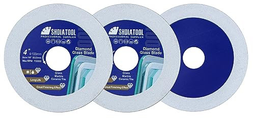 SHDIATOOL Diamant-Glas-Trennscheibe 100mm Sägeblatt, Ultra-Dünn-Trennscheibe für Fliesen Keramik Porcelaim Marmor 100mm (3er Pack)