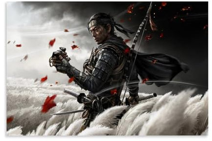 EVMILA Ghost of Tsushima Leinwand-Kunstplakat-Poster, dekoratives Gemälde, Leinwand-Wandposter und Kunstdruck, modernes Familienschlafzimmer-Dekor-Poster, 60 x 90 cm