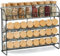 CHARMDI Spice rack，4 Tier Spice Rack Free Standing Spice Rack Organiser without Jars Metal Seasoning Rack for Kitchen, Countertop, Cupboard, Pantry, (Black)