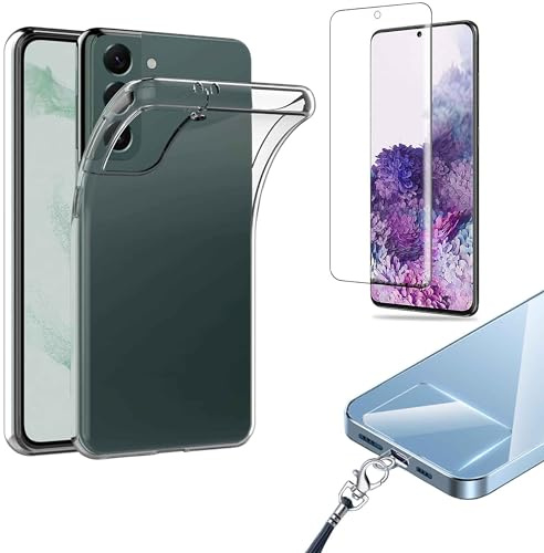 Eximmobile - 3in1 Set - Silikon Hülle mit Panzerfolie kompatibel mit Samsung Galaxy J3 2017 Silikon Case dünne Hülle transparente Handytasche Pad für Kordel