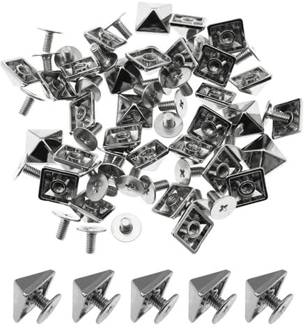 yyangz 30 Sets quadratische spitze Schraubnieten, 10 mm, Zinklegierung, obere Schraube, Pyramiden-Pyramiden-Punk-Nieten, geeignet für Lederwaren, Taschen, Reparatursets, Handtaschen, Schuhe, Kleidung,