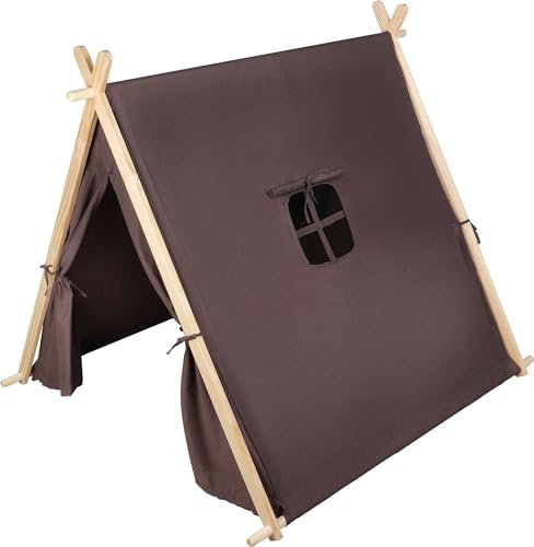 small foot Spielzelt Taupe, modernes Indoor-Zelt mit geräumigem Innenraum und Fenster, für Kinder ab 2 Jahren, 12552