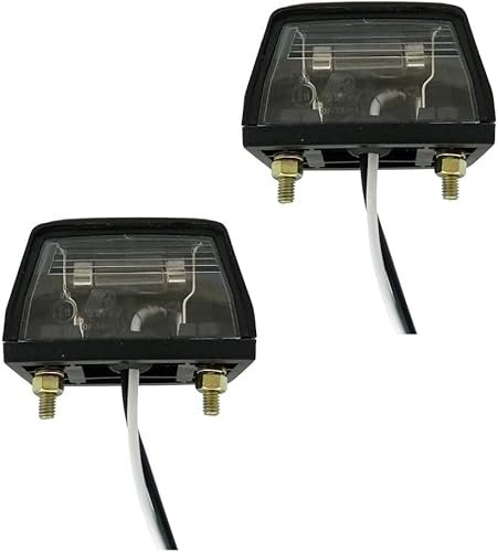 2 x éclairage de plaque d'immatriculation, éclairage de plaque d'immatriculation, ampoule halogène d'immatriculation, noir, remorque, camion, voiture, caravane, camping-car, 12 V, marque E11