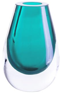 Cloudnola Träne Glas-Blumenvase, Türkis, 10,9 x 15,2 cm, Dickes mundgeblasenes Glas, für Zuhause, Hochzeit, Geschenk, Events