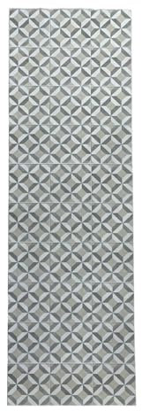 Tadi & Imperio1979 Alfombra Vinilo Hidráulica, de Rombos Color Beige, Gris, Blanco Roto, para Pasillo, salón, Cocina, dormitorios o moqueta de Vinilo hidráulica