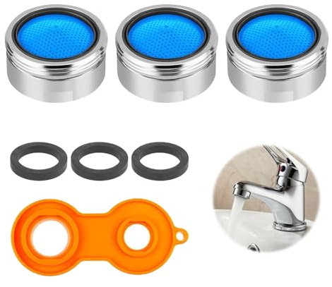 KARELLS 3 Pezzi Aeratore Rubinetto M22 Filtro Anticalcare, per Rompigatura, Regolatore di Flusso per Rubinetti