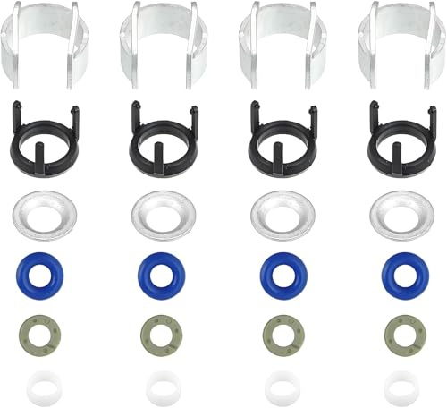 4 Set Injector Seals, Fuel Injector Seal Repair O Ring Kit 06H998907A for VW Tiguan Passat CC for Audi A3 A4 A5 1.8T 2.0T