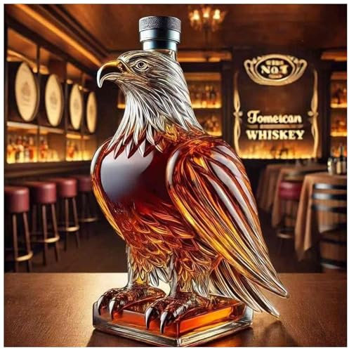 JXCCA Verre A Whisky, Bouteille de Whisky, Carafe de Whisky Personnalisée, Adapté Au Bar à Domicile, Affichage de Bureau, Adapté en Tant Que Cadeaux de Vacances ou Commerciaux, 350 ML