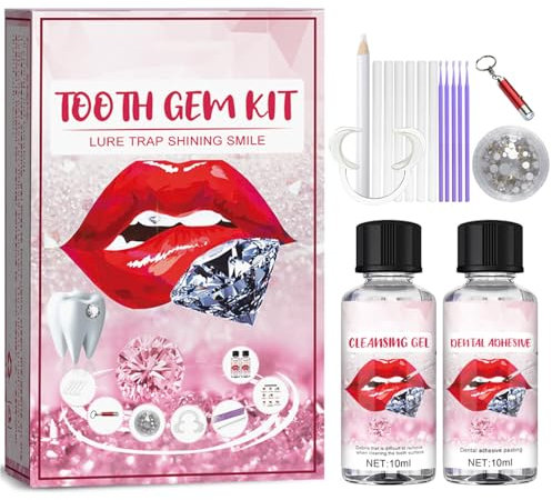 Luxsure Zahnstein Schmuck, Tooth Gem Kit Hochwertige Materialien, Strasssteine in vielen Formen und DIY Werkzeuge, perfekt für eine einzigartige Zahnverzierung