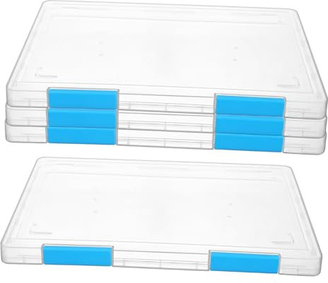 DIYEAH 4stücke Aufbewahrungsboxen Mit Deckel Transparente Dokumenten-organizer Für Büro Und Schule Platzsparend Und Stapelbar Für Sichere Aufbewahrung Von Unterlagen Und Belegen