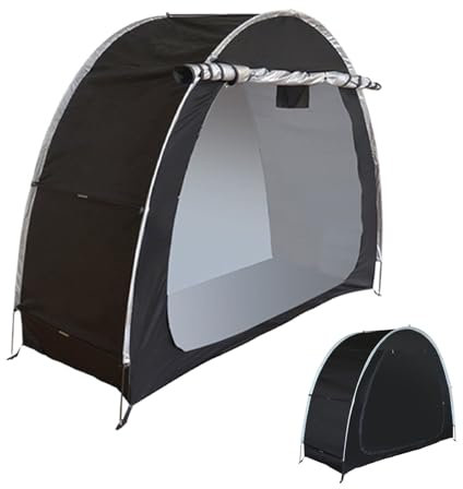 Cycling Storage Shed, Waterproof Motorcycle Shelter, Dust-Proof Outdoor Tent, Heavy-Duty 210D Oxford Fabric, Portable & Durable, 78.74 x 31.5 x 64.96 to 82.68 x 59.06 x 64.96 inches