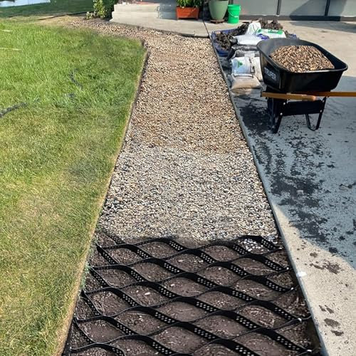 WLCGYD Stabilisateur de Gravier Grille Géo Grilles De Gravier pour Allées, Pavés Perméables, Stabilisateur De Sol pour Talus, Zone Argileuse Humide, Fondations De Pavage 5 Cm(13x16ft/4x5m)