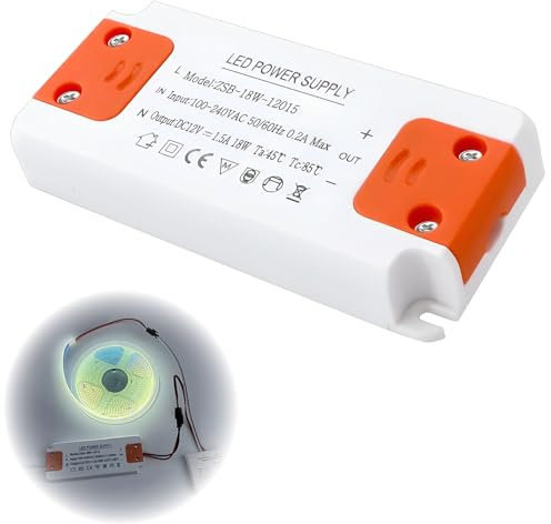 Transformateur LED Entrée 220-240V Sortie DC 12V 1.5A 18W,Led Driver 12v,Convertisseur De Tension AC À DC Adaptateur Transfo Constante Pour G4,Convertisseur 220v 12v,Pour G4,MR11 GU4,MR16 GU5.3