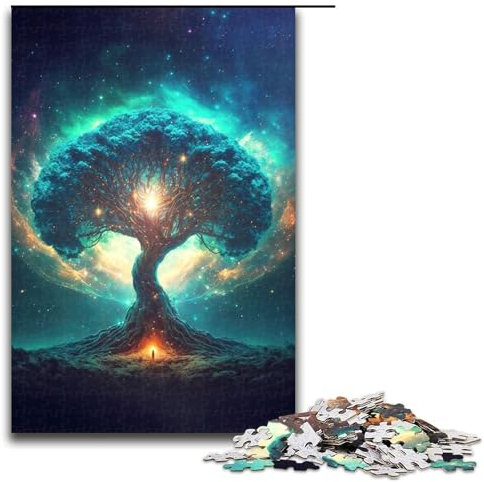 Puzzle pour Adultes 1000 pièces Arbre Magique Puzzle pour Adultes Jeux de Famille en Bois Cadeaux d'anniversaire de Noël 75x50cm