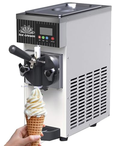 GDBTDL Soft Serve Ice Cream Machine for Home and Business, Countertop Frozen Yogurt Maker with 4–5 Kg/H Capacity, LCD Panel, Precooling Function, Automatic Cleaning, Single Flavor Soft Serve