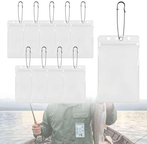 10 Pack Angeln und Jagd Lizenzhalter, wasserdicht PVC ID-Karte Schutz, Außengenehmigung Abdeckung, klarer Ärmel für Hirsche Saison
