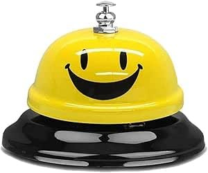 Reception Bell Call Bell Hand Pressing Bell Desk Service Bell Attention Call Ring Counter Table Finger Bell Clear Sound Smiley Face Bell Ideal for Home Kitchen Office Restaurant Hotel School Hospital