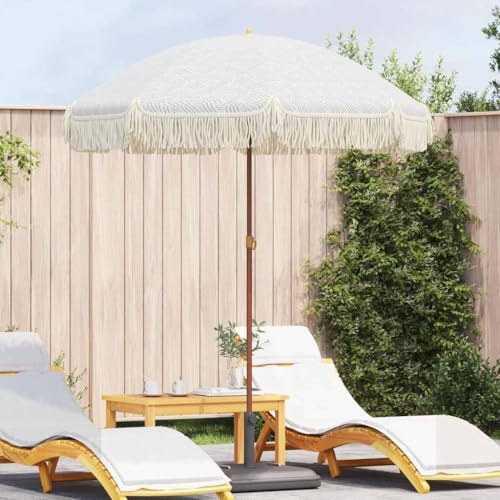 INLIFE Parasol Gris et Blanc ? 160 x 195 cm Acier