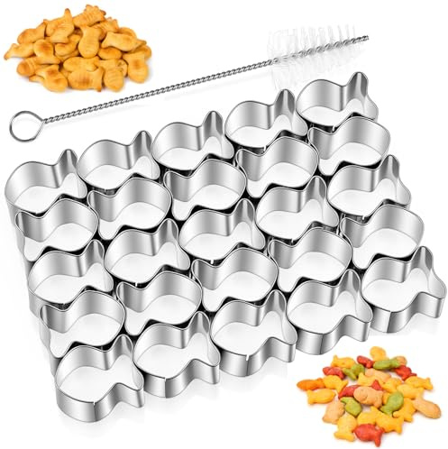 25 Pcs Goldfish Cutter, Cookie Cutters Stainless Steel Silver Small