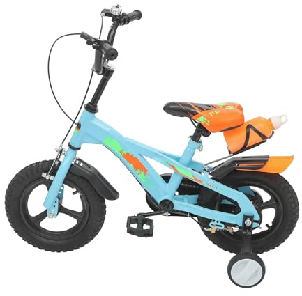 ARBGO 12 Zoll Kinderfahrrad mit Stützrädern, Kinder Fahrrad mit Wasserflasche, Robuster Rahmen, Höhenverstellbarer Sitz Lenker, für Jungen & Mädchen ab 2-5 Jahre