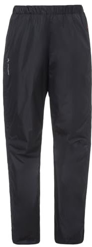 VAUDE Regenhose Damen Fluid Full-zip Pants II, schwarz - Größe 46, wasserdichte Outdoorhose - Wassersäule 10.000 mm, Fahrradhose atmungsaktiv & winddicht, 2-Lagen Überhose schnell überziehbar